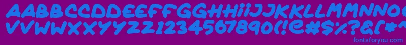 Quickly Font – Blue Fonts on Purple Background