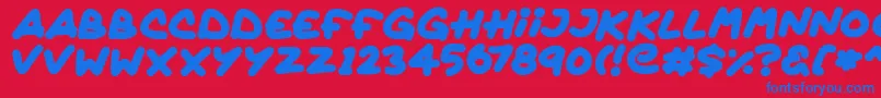 Quickly Font – Blue Fonts on Red Background