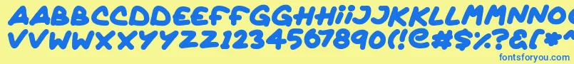 Quickly Font – Blue Fonts on Yellow Background