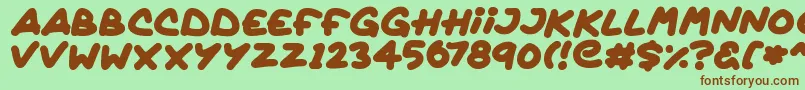 Quickly Font – Brown Fonts on Green Background