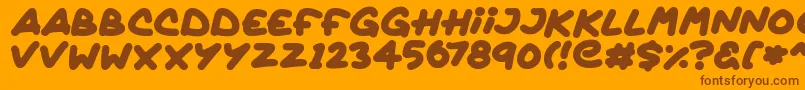 Quickly Font – Brown Fonts on Orange Background