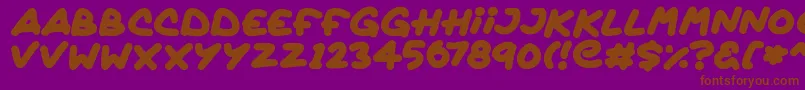 Quickly Font – Brown Fonts on Purple Background