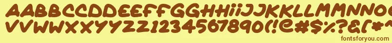 Quickly Font – Brown Fonts on Yellow Background