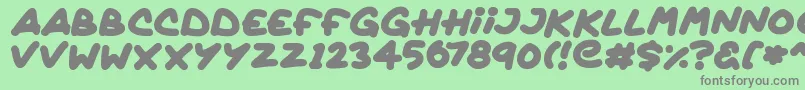 フォントQuickly – 緑の背景に灰色の文字