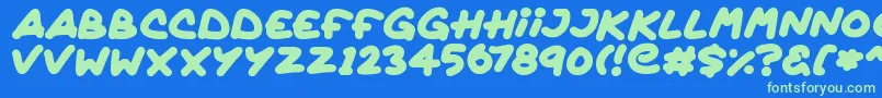 Quickly Font – Green Fonts on Blue Background