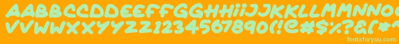 Quickly Font – Green Fonts on Orange Background