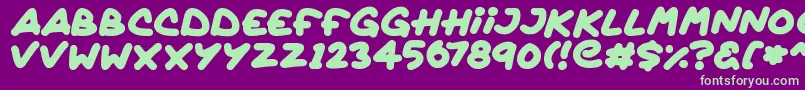 Quickly Font – Green Fonts on Purple Background