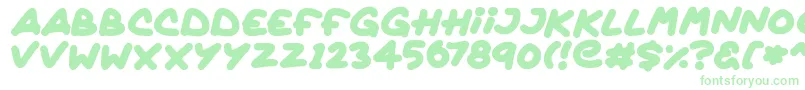 Quickly Font – Green Fonts on White Background