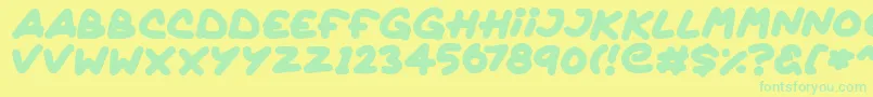 Quickly Font – Green Fonts on Yellow Background