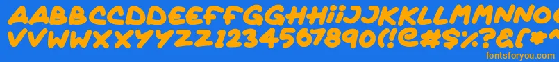 Quickly Font – Orange Fonts on Blue Background