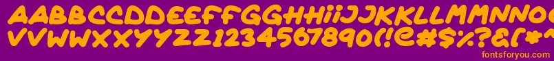 Quickly Font – Orange Fonts on Purple Background