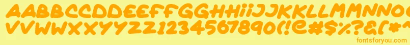 Quickly Font – Orange Fonts on Yellow Background