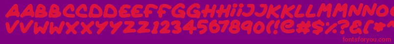 Quickly Font – Red Fonts on Purple Background