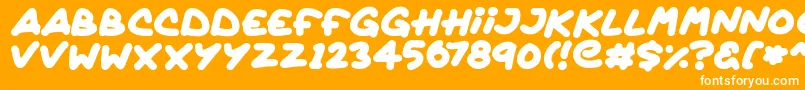 Quickly Font – White Fonts on Orange Background