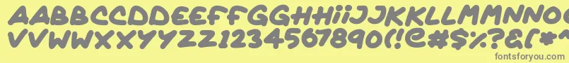 フォントQuickly – 黄色の背景に灰色の文字