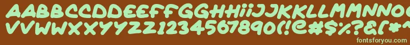 Quickly Font – Green Fonts on Brown Background