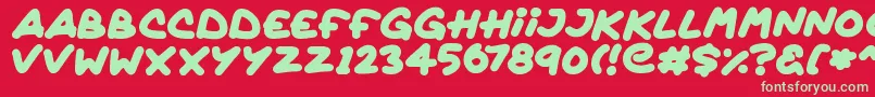 Quickly Font – Green Fonts on Red Background