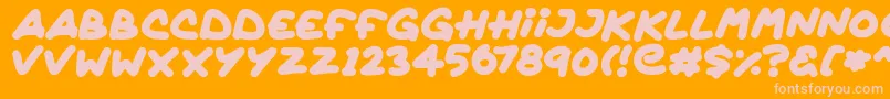 Quickly Font – Pink Fonts on Orange Background