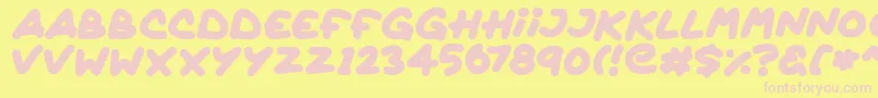 Quickly Font – Pink Fonts on Yellow Background