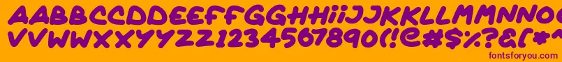 Quickly Font – Purple Fonts on Orange Background