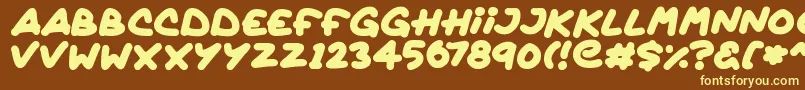 Quickly Font – Yellow Fonts on Brown Background