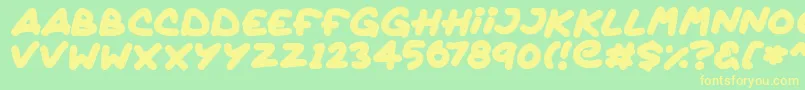 Quickly Font – Yellow Fonts on Green Background