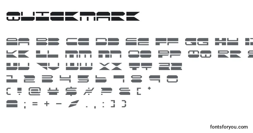 A fonte Quickmark (137882) – alfabeto, números, caracteres especiais