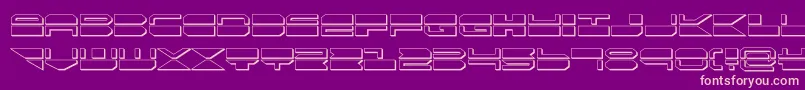 quickmark3d-fontti – vaaleanpunaiset fontit violetilla taustalla