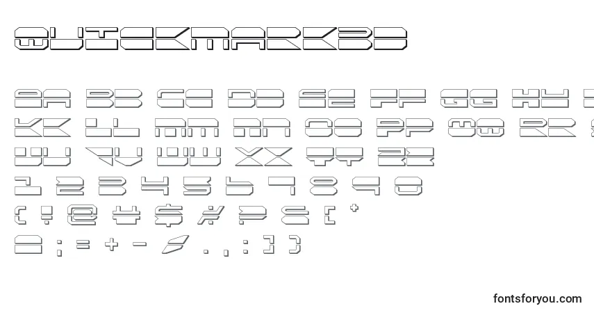 Schriftart Quickmark3d (137885) – Alphabet, Zahlen, spezielle Symbole