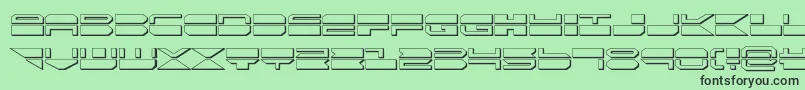 quickmark3d-fontti – mustat fontit vihreällä taustalla