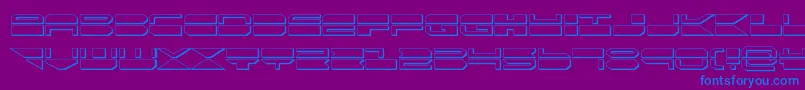quickmark3d-fontti – siniset fontit violetilla taustalla