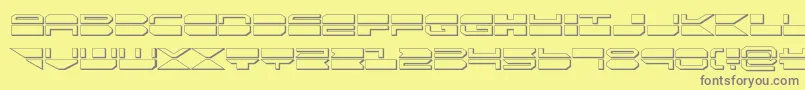 フォントquickmark3d – 黄色の背景に灰色の文字
