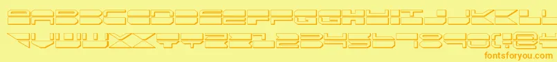 フォントquickmark3d – オレンジの文字が黄色の背景にあります。