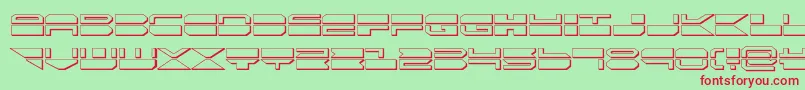 quickmark3d-fontti – punaiset fontit vihreällä taustalla