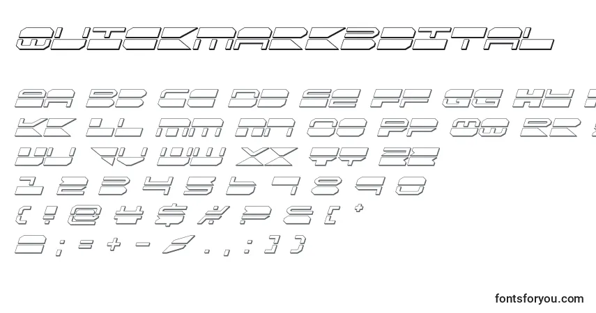 Schriftart Quickmark3dital – Alphabet, Zahlen, spezielle Symbole