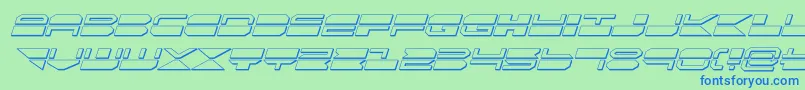 Шрифт quickmark3dital – синие шрифты на зелёном фоне