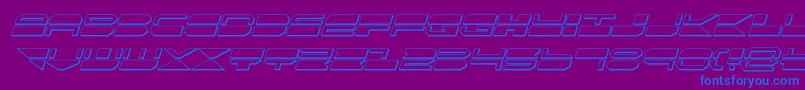 quickmark3dital-Schriftart – Blaue Schriften auf violettem Hintergrund
