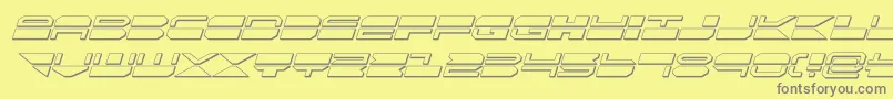 quickmark3dital-fontti – harmaat kirjasimet keltaisella taustalla