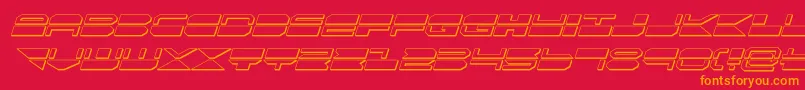 Шрифт quickmark3dital – оранжевые шрифты на красном фоне