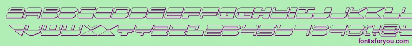 quickmark3dital-fontti – violetit fontit vihreällä taustalla