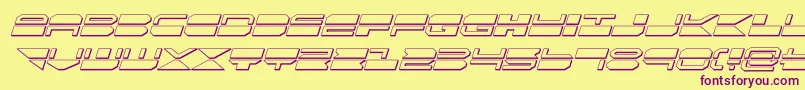 quickmark3dital-fontti – violetit fontit keltaisella taustalla
