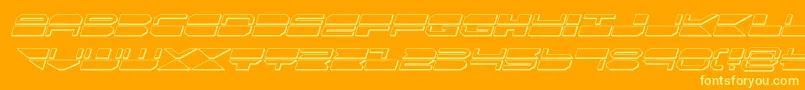 フォントquickmark3dital – オレンジの背景に黄色の文字