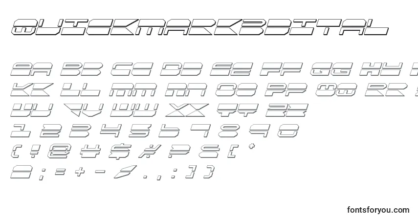 Schriftart Quickmark3dital (137887) – Alphabet, Zahlen, spezielle Symbole