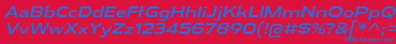 AthabascaExIt Font – Blue Fonts on Red Background