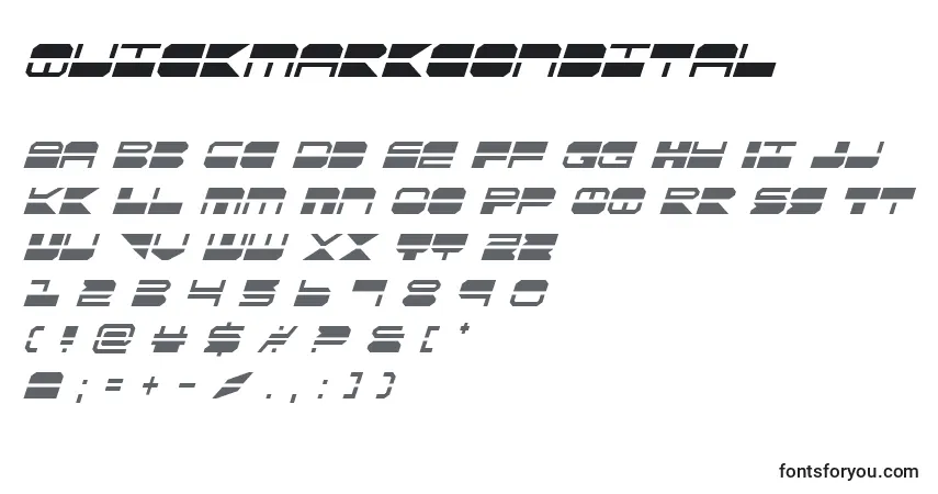 Schriftart Quickmarkcondital (137891) – Alphabet, Zahlen, spezielle Symbole