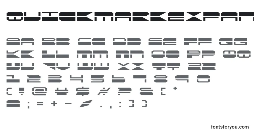 A fonte Quickmarkexpand – alfabeto, números, caracteres especiais