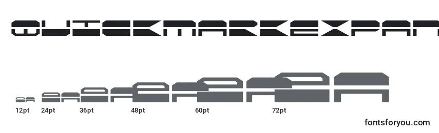 Размеры шрифта Quickmarkexpand
