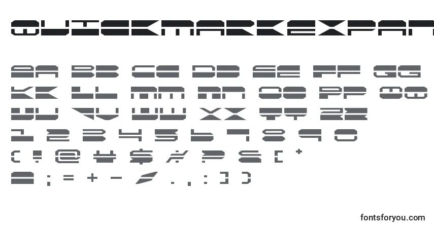 A fonte Quickmarkexpand (137893) – alfabeto, números, caracteres especiais