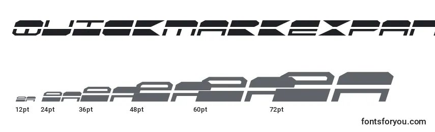 Размеры шрифта Quickmarkexpandital