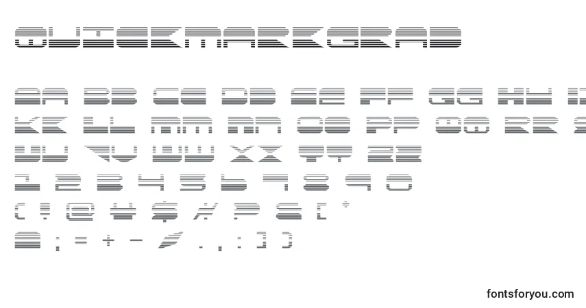A fonte Quickmarkgrad – alfabeto, números, caracteres especiais